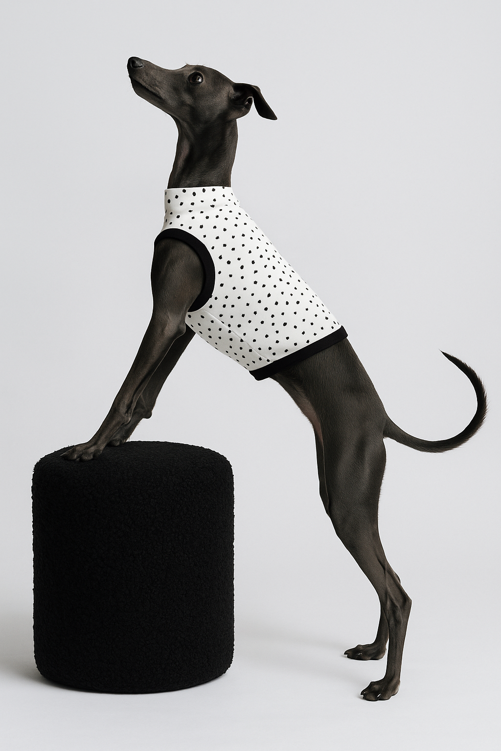 Weisses Shirt mit schwarzen Pünktchen