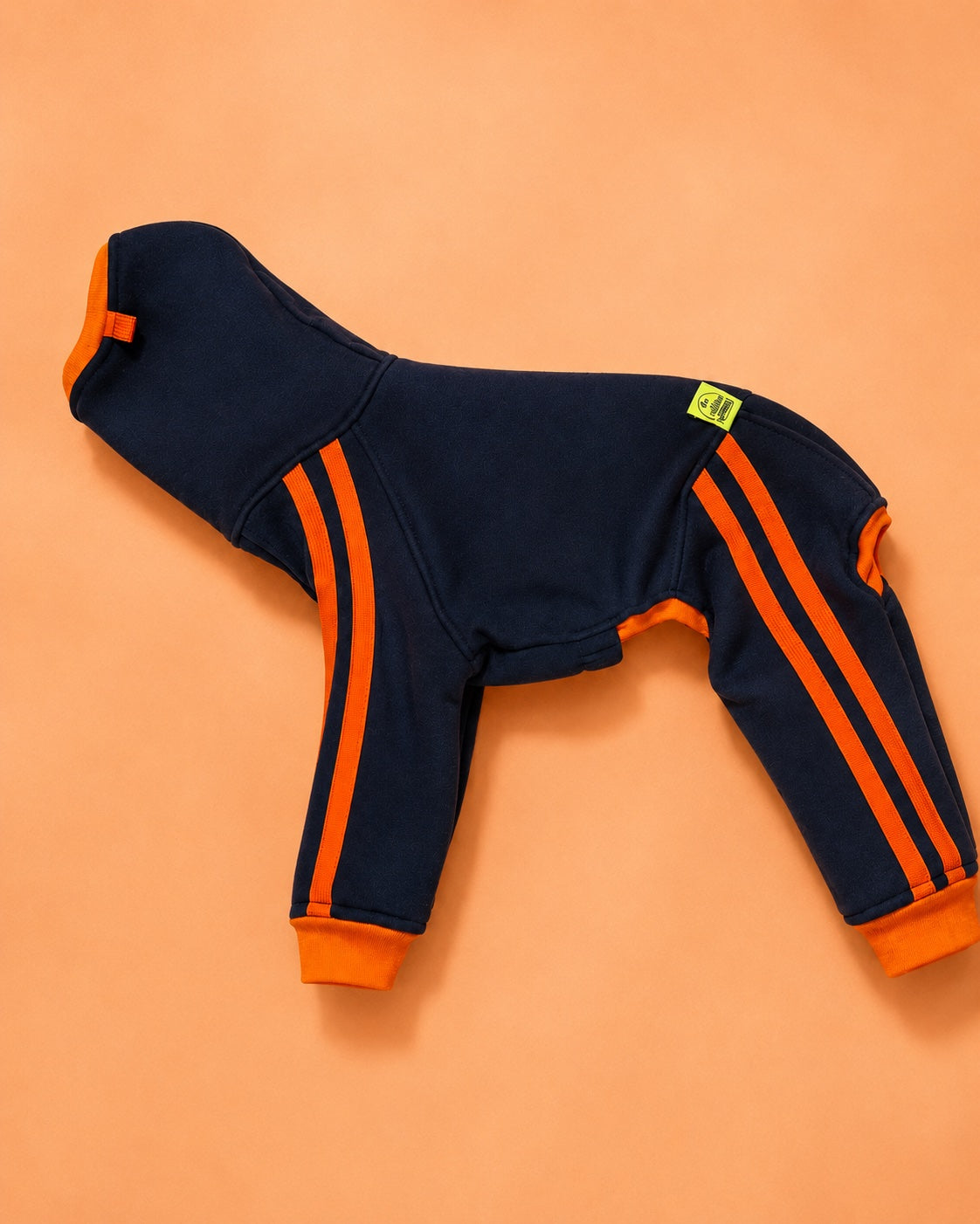 Urban Sprint Anzug Monaco - Dunkelblau mit Streifen in Neon Orange